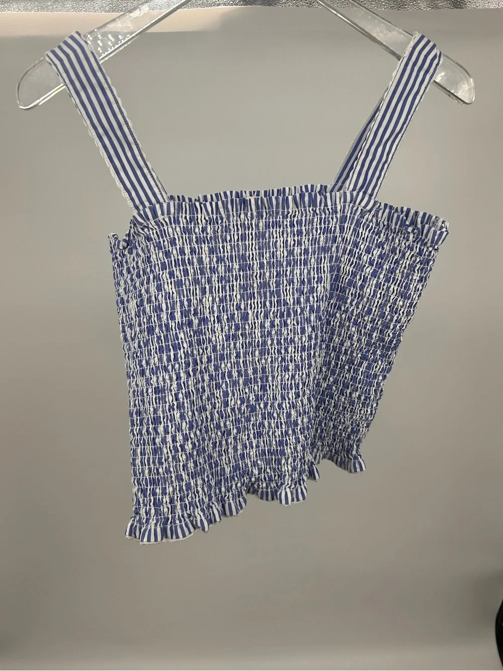 Crewcuts Blue and White Smocked Stripe Camisole
